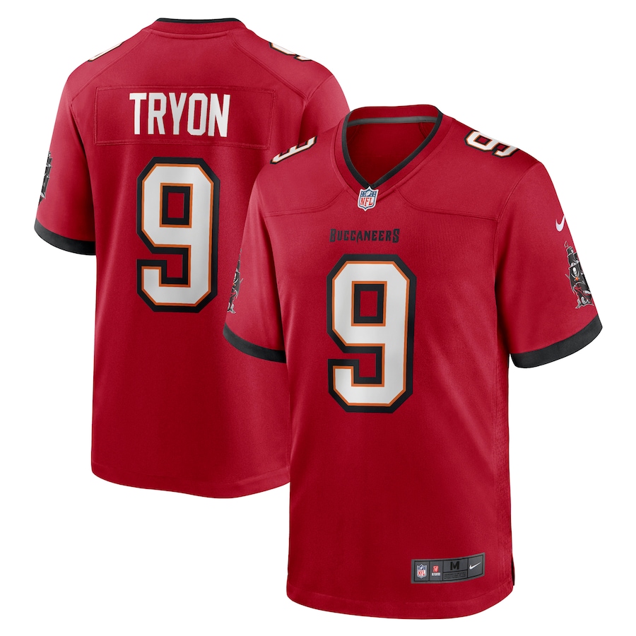 Custom Mens Tampa Bay Buccaneers 9 Joe Tryon Nike Red 2021 NFL Draft First Round Pick No. 32 Game Jersey